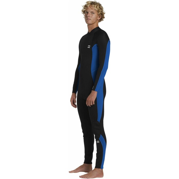 2024 Billabong Mens Foil 3/2mm Flatlock Back Zip Wetsuit ABYW100233 - Mid Blue